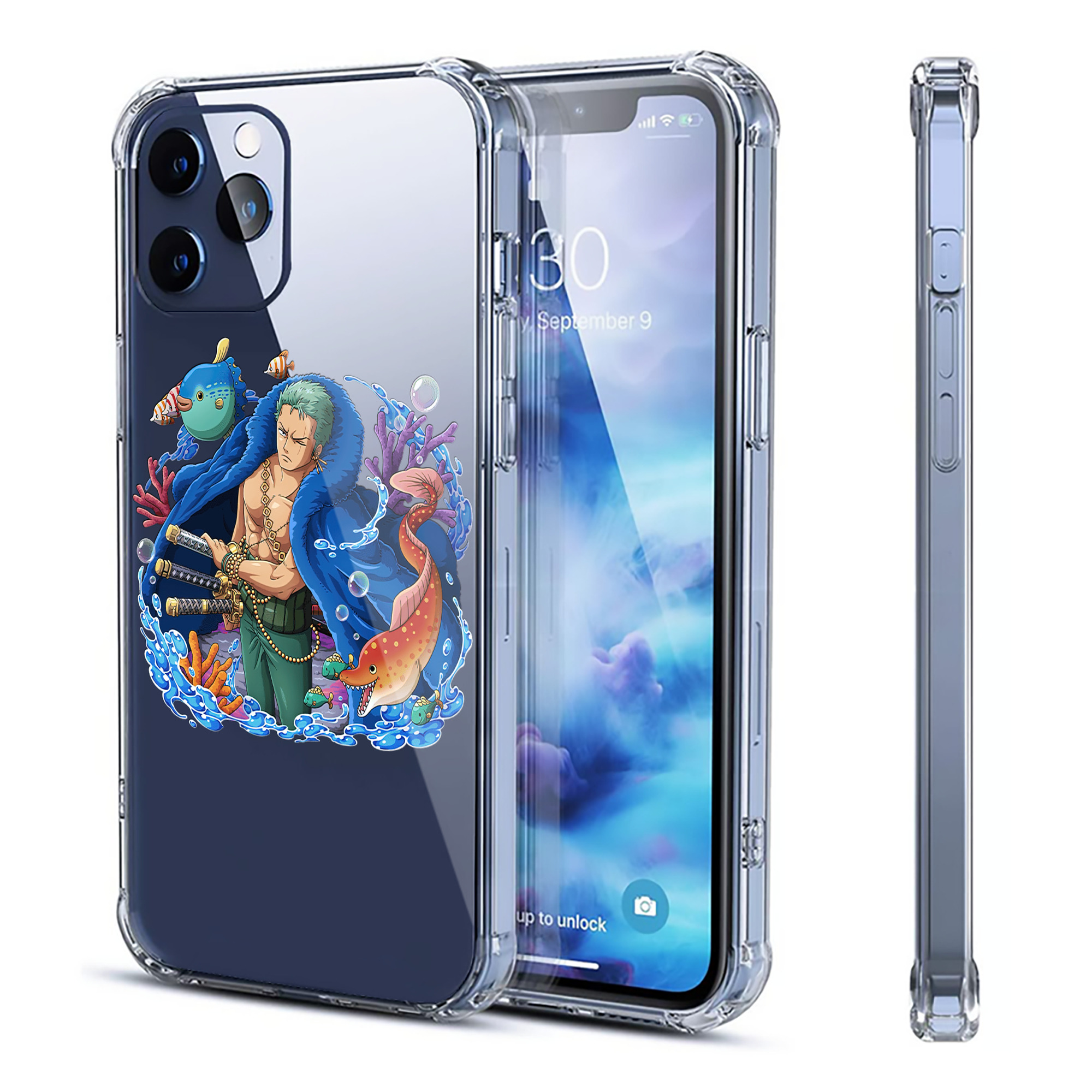 （画像用） ワンピース ロロノア・ゾロ ONE PIECE Roronoa Zoro 【iPhone 12シリーズ対応】透明スマホケース（クリアソフトケース）